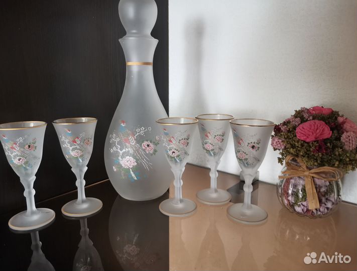 Венецианское стекло, Италия. Фужеры,графин,рюмки