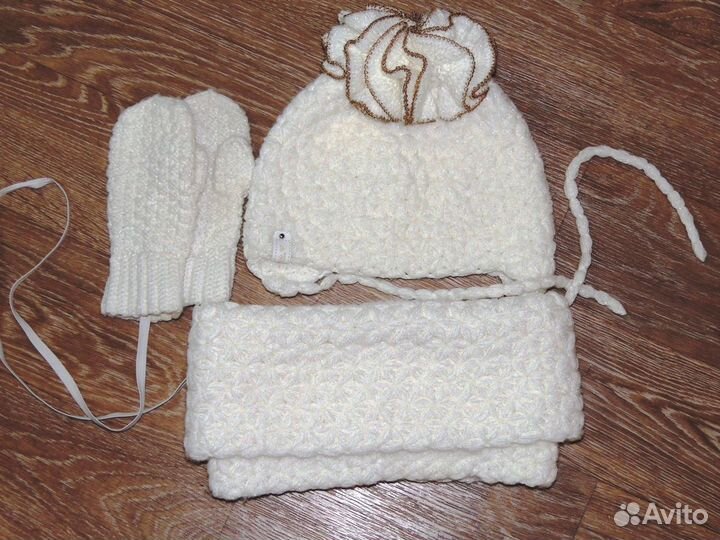 Комплект(шапка+варежки+снуд) 52-54р
