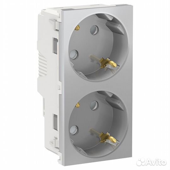 Schneider Electric Unica New Алюминий Розетка с/з