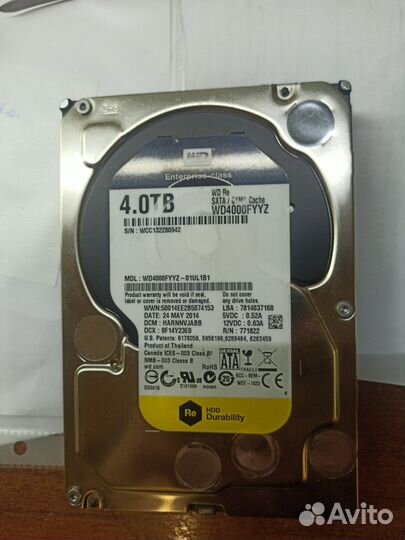 Жесткий диск SATA 4tb 38тыс пробег