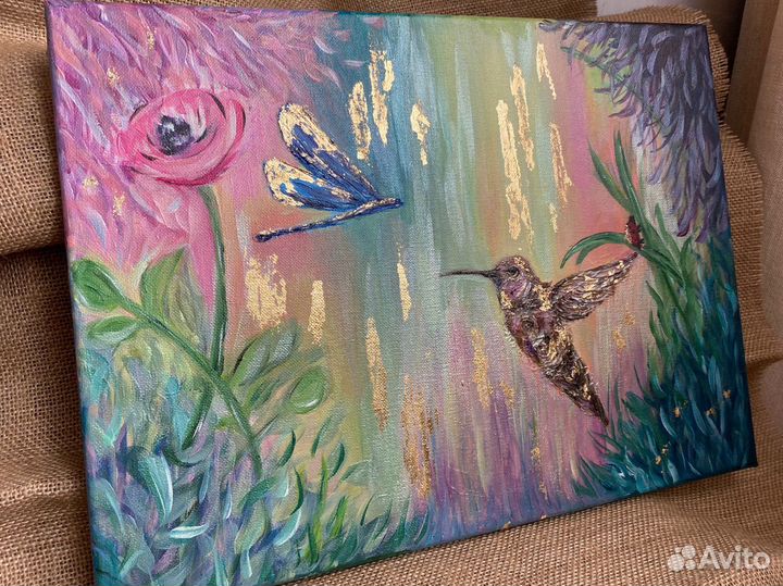 Панно картина акрил поталь перламутр