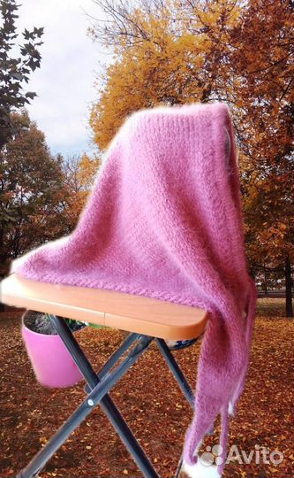 Пух норки. Косынка - капор