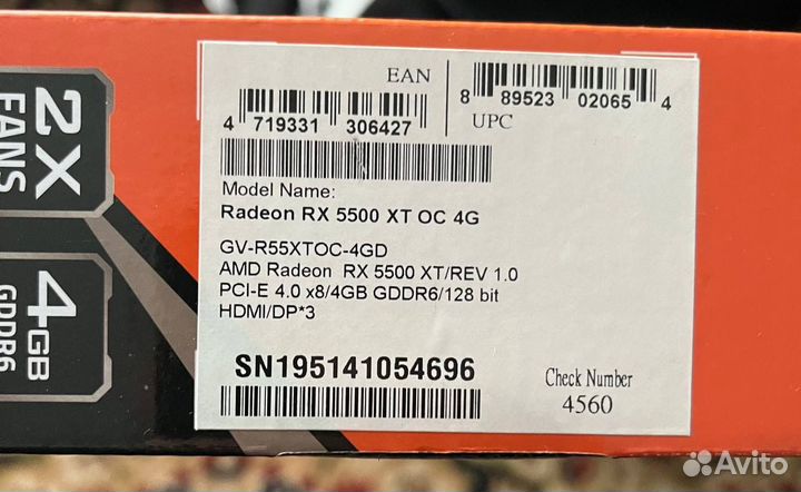 Видеокарта rx5500xt (на горантии)