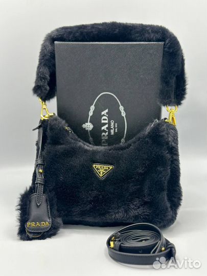 Сумка женская с мехом prada