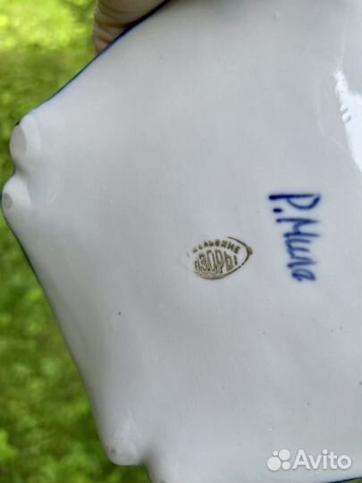 Ваза для фруктов гжель