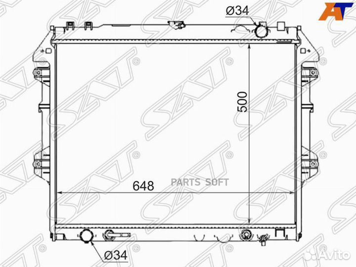 Радиатор охлаждения Тойота Хайлюкс 1TR/2TR 04- лев
