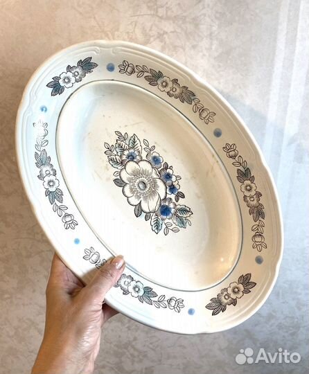 Селедочница, овальное блюдо СССР, Зик, Конаково