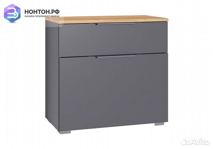 Тумба для обуви Октава 16.127 серый графит / дуб з