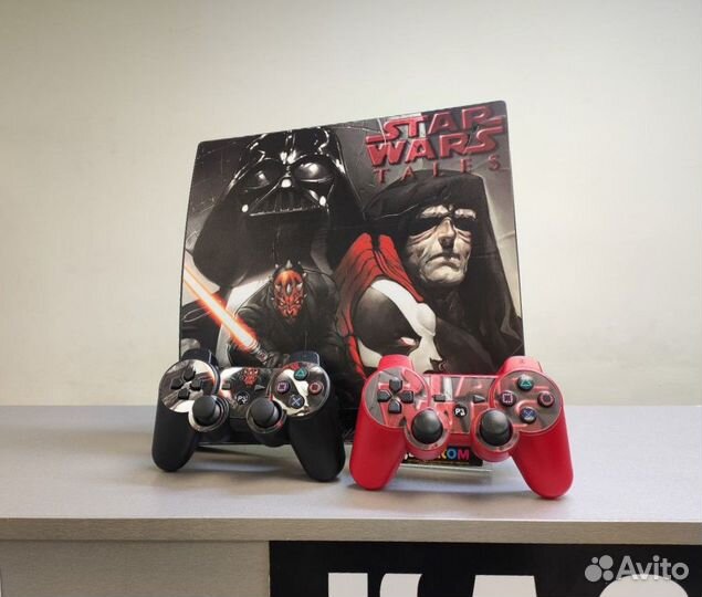 Прошитая PS3 Slim Star Wars Edition + 2 геймпада