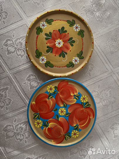 Тарелочка, волховская роспись