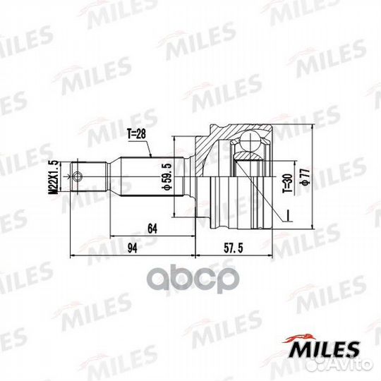 GA20648 miles шрус наружный GA20648 Miles