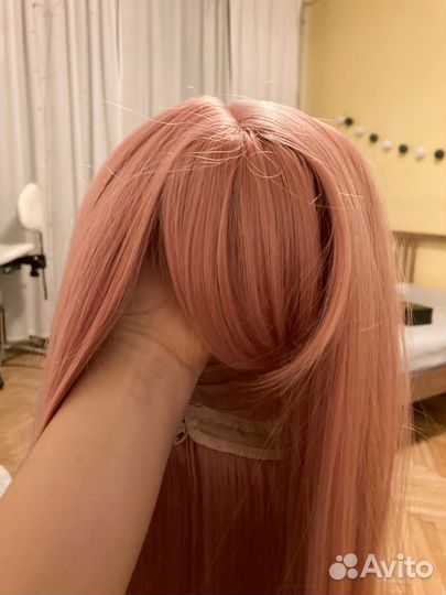 Парик розовый для косплея новый