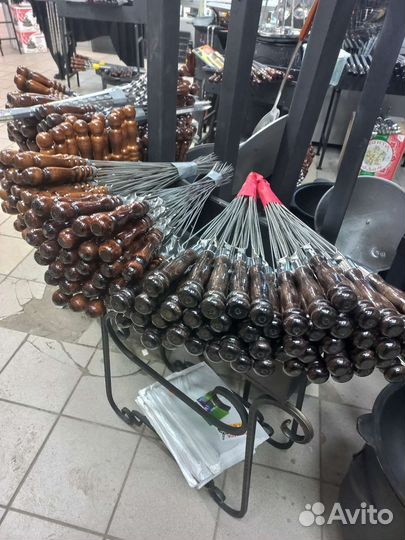 Шампура из нержавейки с деревянной ручкой