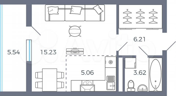 Квартира-студия, 32,9 м², 4/16 эт.