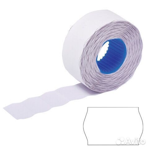 Этикет-лента 26х16 мм, волна, белая, комплект 5 ру