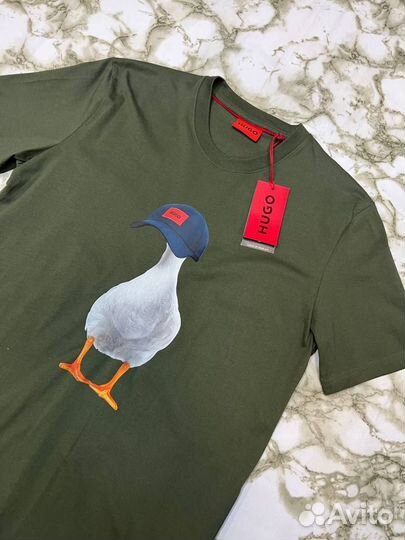 Футболка hugo boss duck print гусь