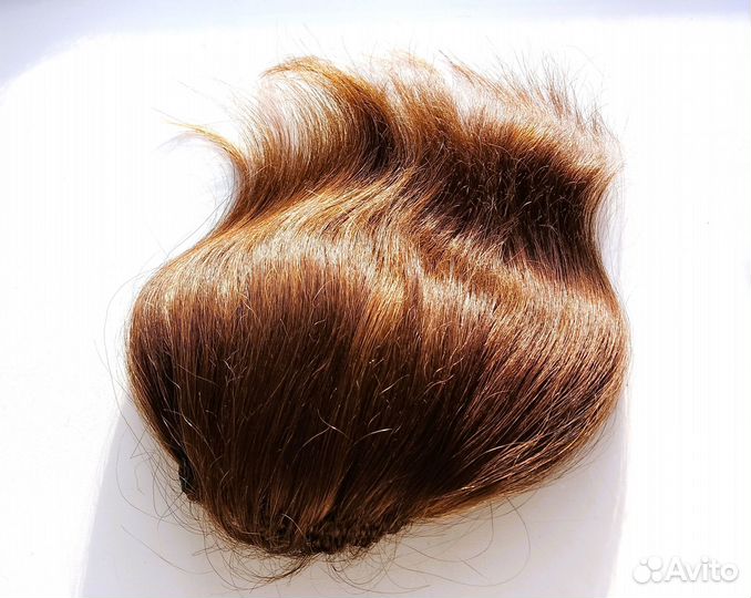 Волосы натуральные. Шиньон каштан