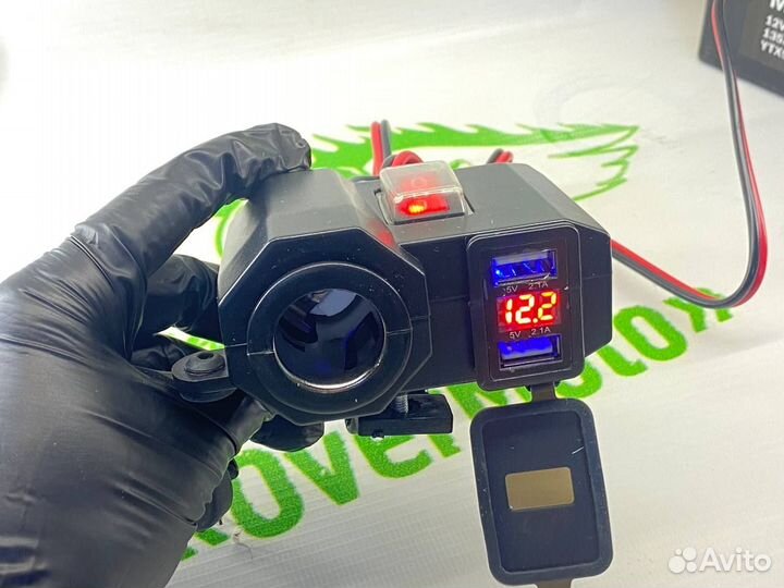 Прикуриватель + USB на руль мотоцикла, квадроцикла
