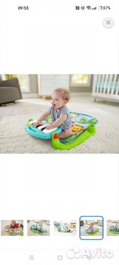 Развивающий коврик fisher price с пианино