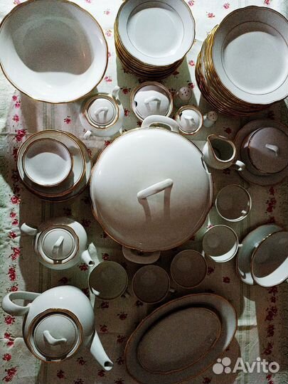 Сервиз чайно-столовый Kahla Porzellan белый ГДР