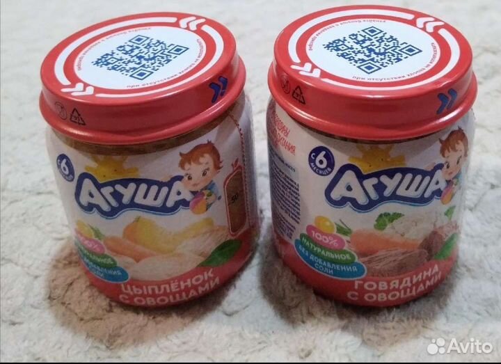 Овощные, фруктовые, мясные пюре Агуша и каша