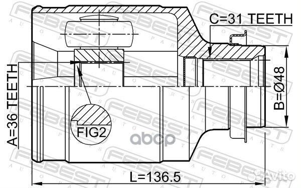 Шрус внутренний правый 36x48x31 0511-CX7RH Febest