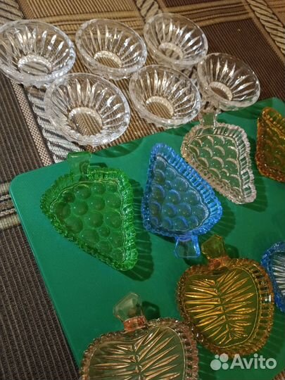 Розетки для варенья СССР цветное стекло