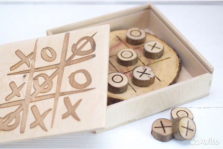 Настольная игра деревянные крестики нолики