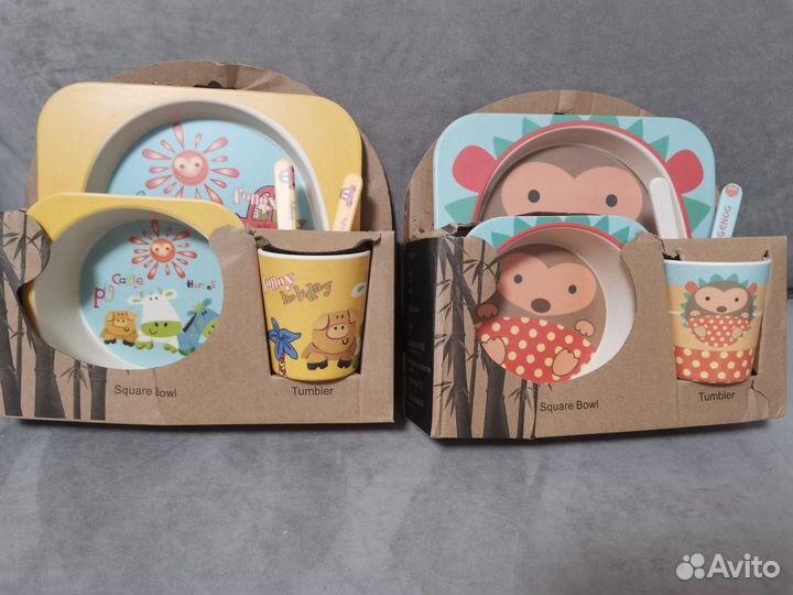 Набор детской посуды бамбук