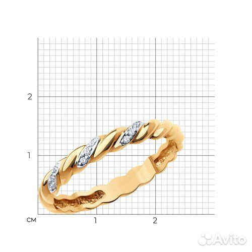 Кольцо sokolov из золота, 1110228, р.16,5