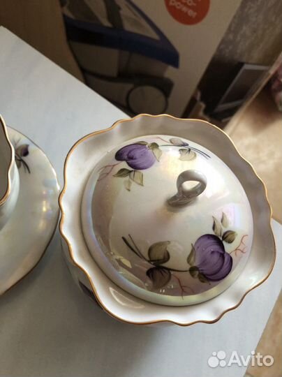 Чайная пара, сахарница, конфетница Коростень