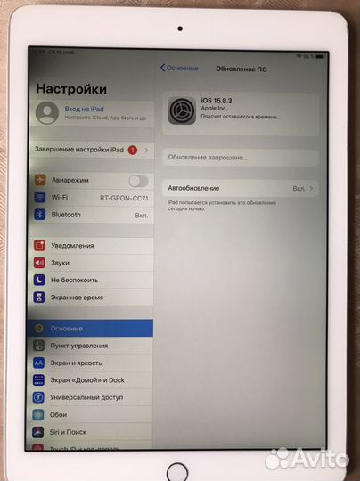 iPad аир2 16Гб Wi-Fi модель А1566