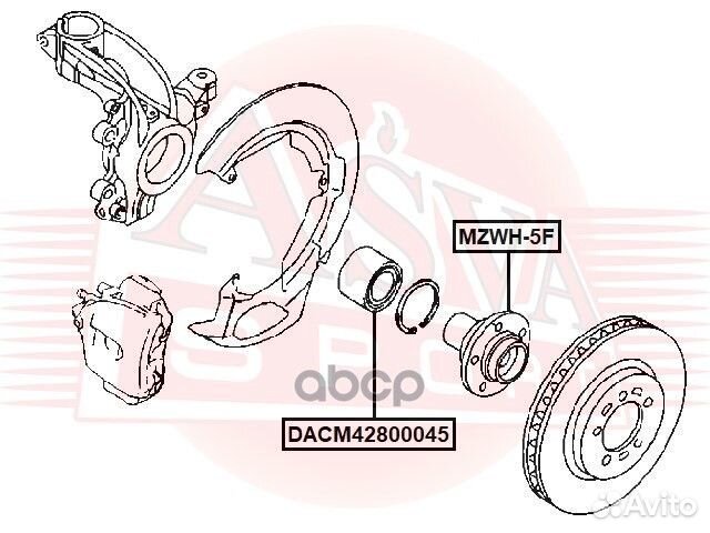 Ступица mazda premacy/axela/biante/3/5 05- пере