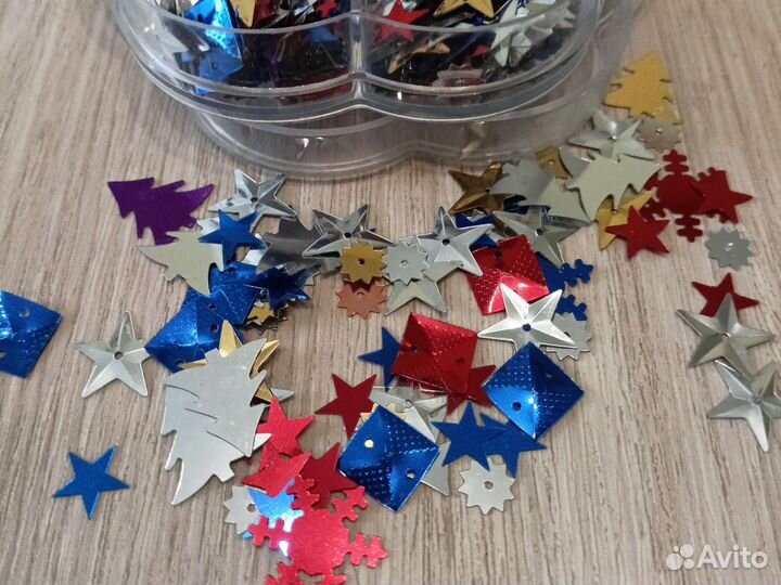 Пайетки пришивные ассорти для рукоделия