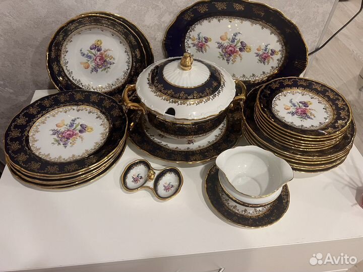 Сервиз столовый Констанция Полевой цветок Кобальт