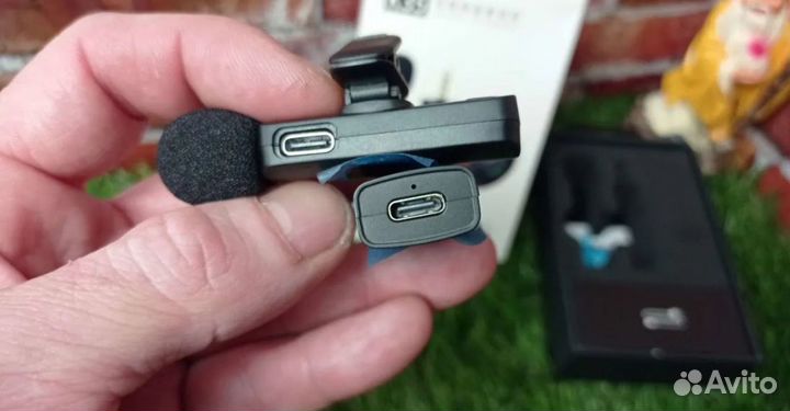 Микрофон петличный беспроводной для телефона+пк