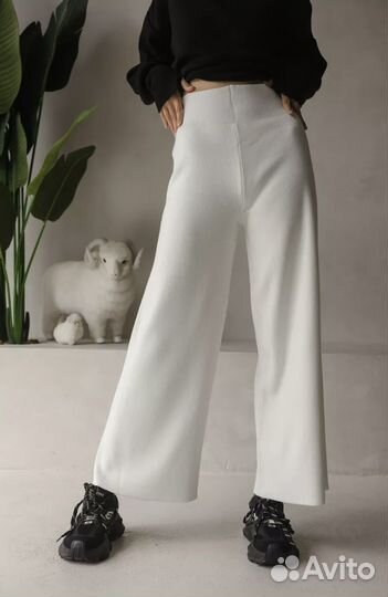 Брюки вязаные теплые на резинке