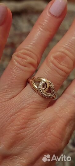 Кольцо жёлтое золото, 18,5 размер