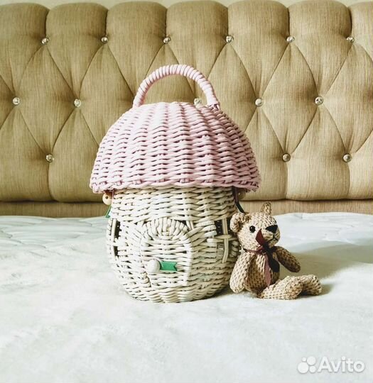 Домик грибочек плетеный