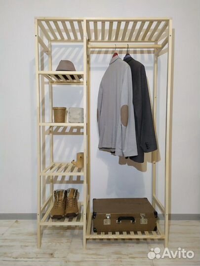 Вешалка напольная из дерева, гардероб, прихожая