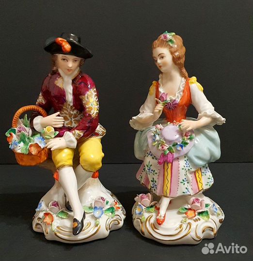 Парные статуэтки Цветочники Зитцендорф