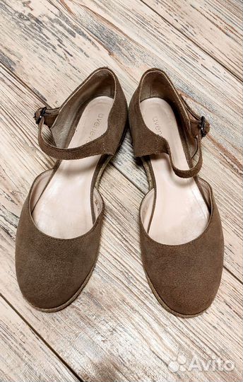 Сандали туфли 38 замша кожа коричневые