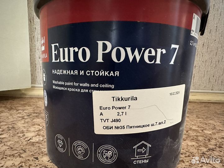 Краска tikkurila euro power 7 j490