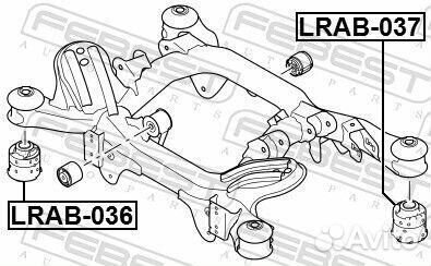 Сайлентблок задней балки febest, lrab036