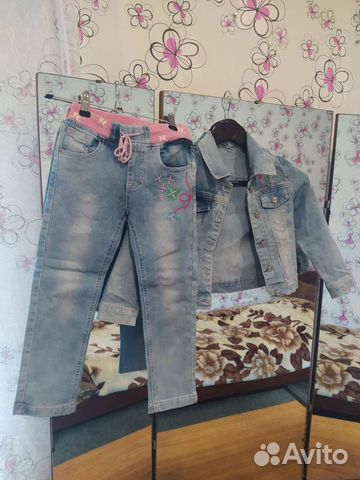 Джинсовый костюм для девочки 110