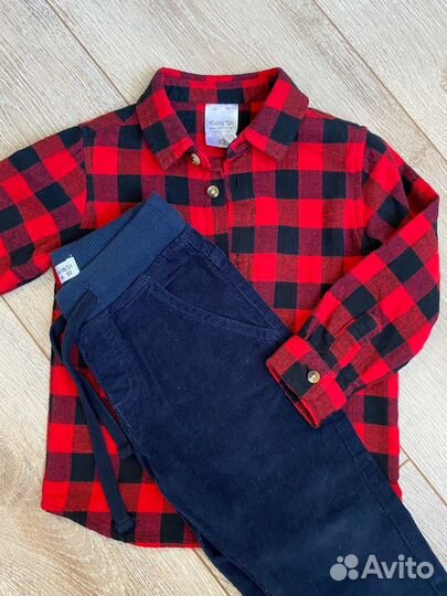 Рубашка и брюки вельветовые 92