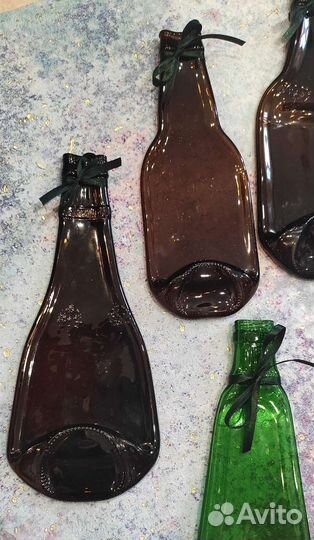 Тарелка - бутылка коричневая /зеленая
