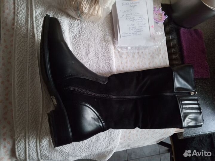 Сапоги женские натуральная кожа 40