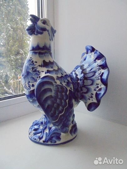 Гжель фарфор Токующий Глухарь Сосуд для вина/сока