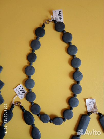 Бусы из лечебного шунгита-натуральный камень